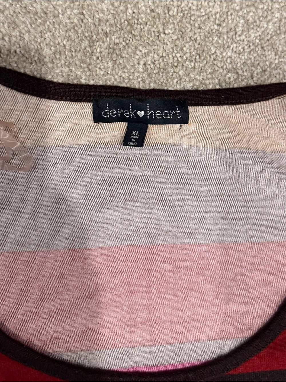 Perfect fall Striped Scoop Neck Bodycon Dress in Burgundy, Pink & Mustard - Picture 3 of 6